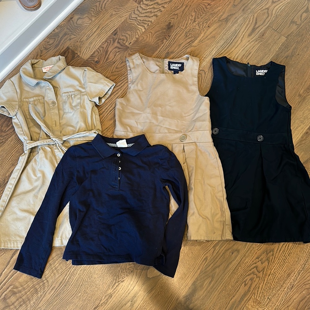 Bundle of Lands End/Cat and Jack Uniform Dresses size 6